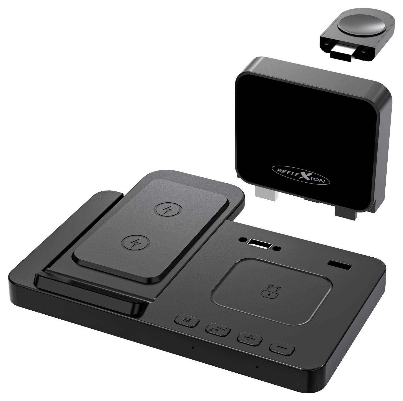 Reflexion Tischladestation 2.5 W, 5 W, 15 W, 7.5 W Schwarz Wireless Charger