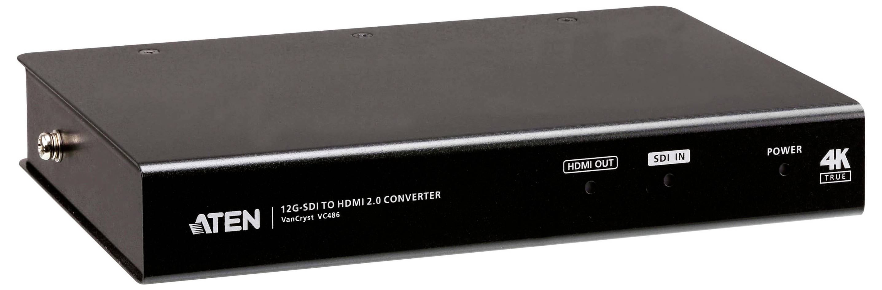 Eine schwarze ATEN-Konverterbox mit der Beschriftung 