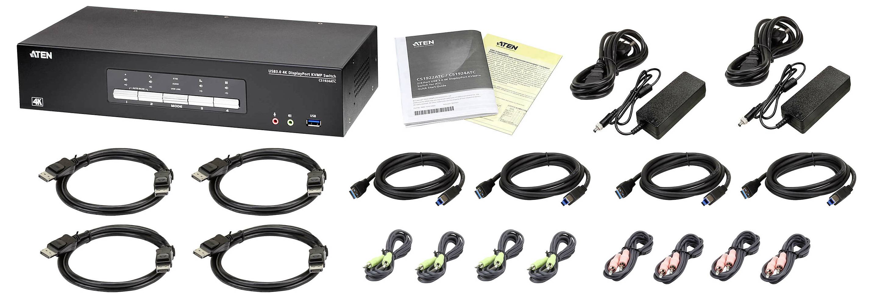 ATEN CS1924ATC 4-Port USB 3.0 4K DisplayPort KVM Switch für ATC