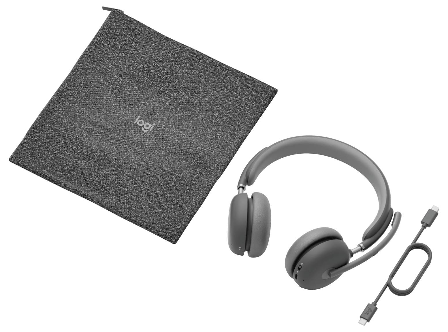 Logitech Zone On Ear Headset Bluetooth®, Kabellos Stereo Graphit Headset, Lautstärkebegrenzung, Lautstärkeregelung