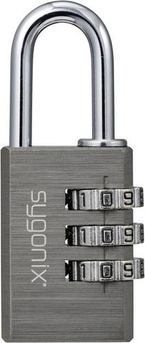Sygonix SY-6932310 Vorhängeschloss 30 mm 3-Digit Titan-Grau Zahlenschloss
