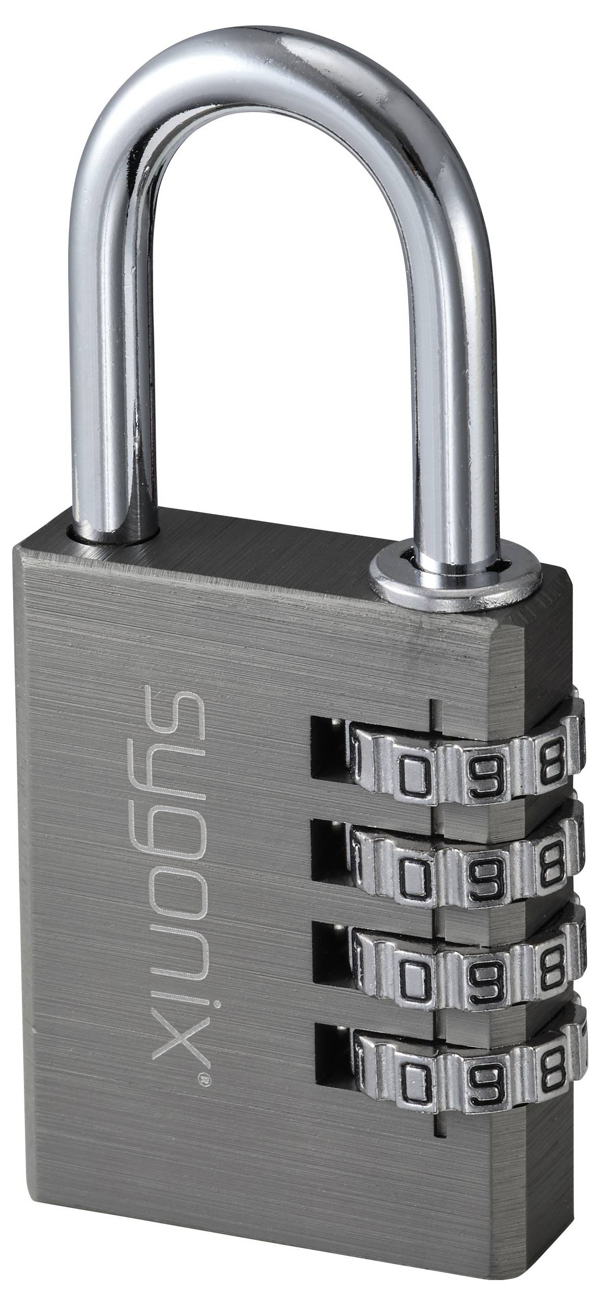 Sygonix SY-6932350 Vorhängeschloss 40mm 4-Digit Titanium Grey Zahlenschloss