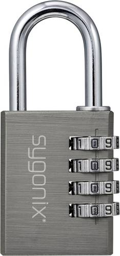 Sygonix SY-6932350 Vorhängeschloss 40 mm 4-Digit Titanium Grey Zahlenschloss