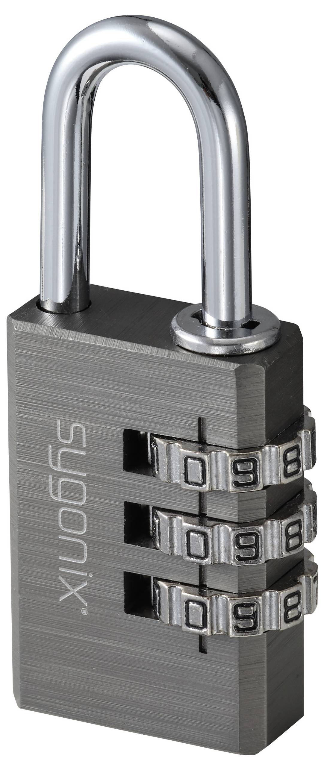 Sygonix SY-6932350 Vorhängeschloss 40mm 4-Digit Titanium Grey Zahlenschloss