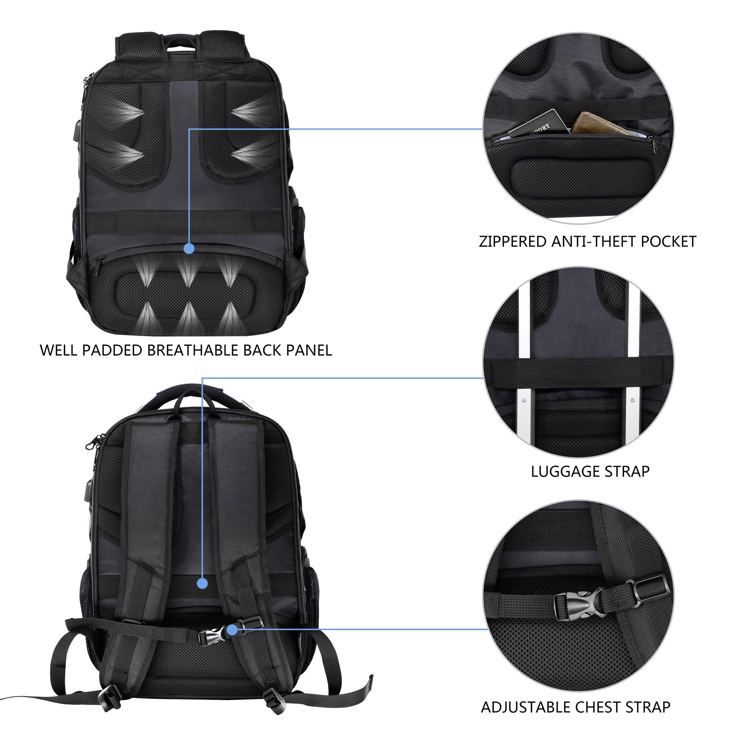KROSER Notebook Rucksack Passend für maximal: 43,9cm (17,3") Schwarz