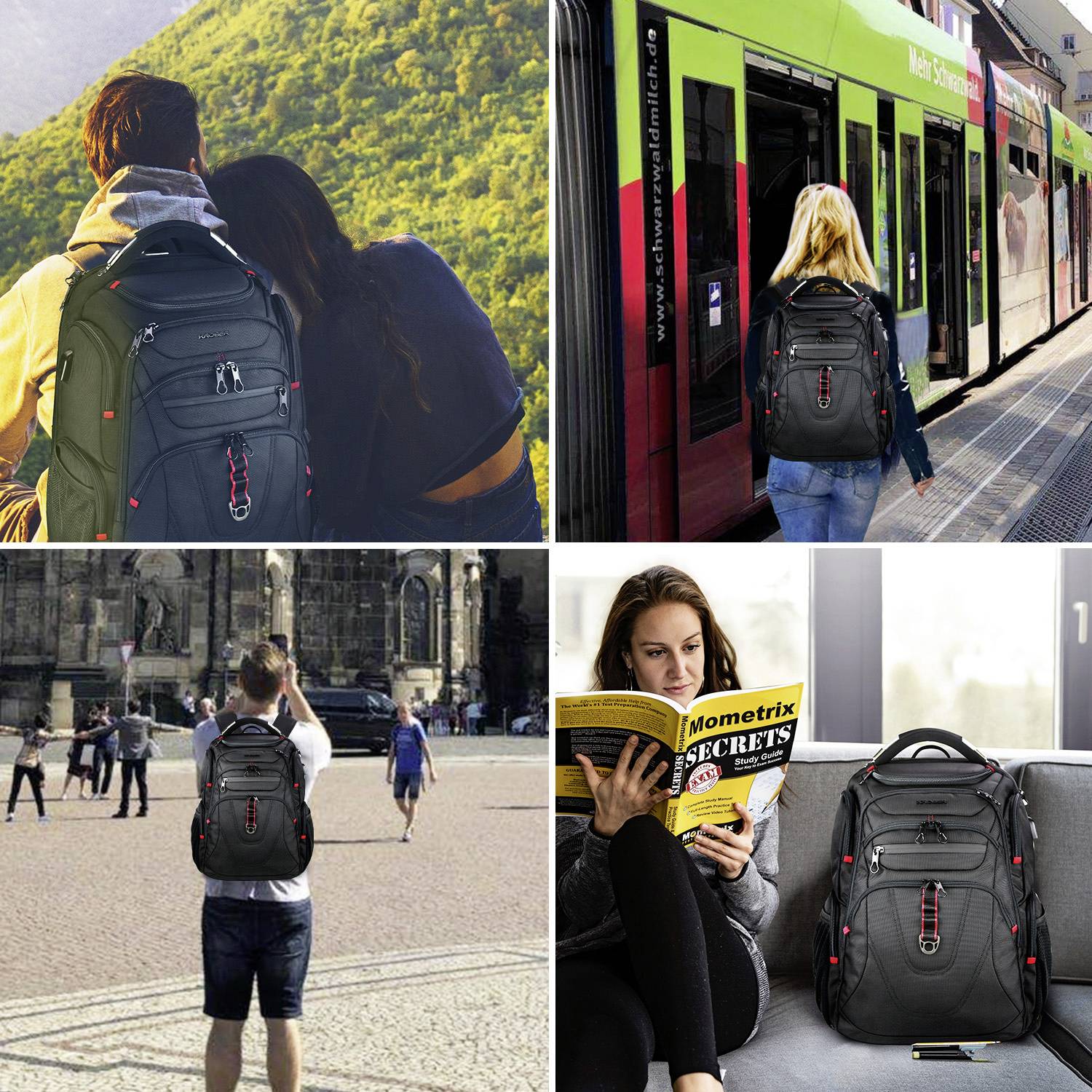 KROSER Notebook Rucksack Passend für maximal: 43,9cm (17,3") Schwarz