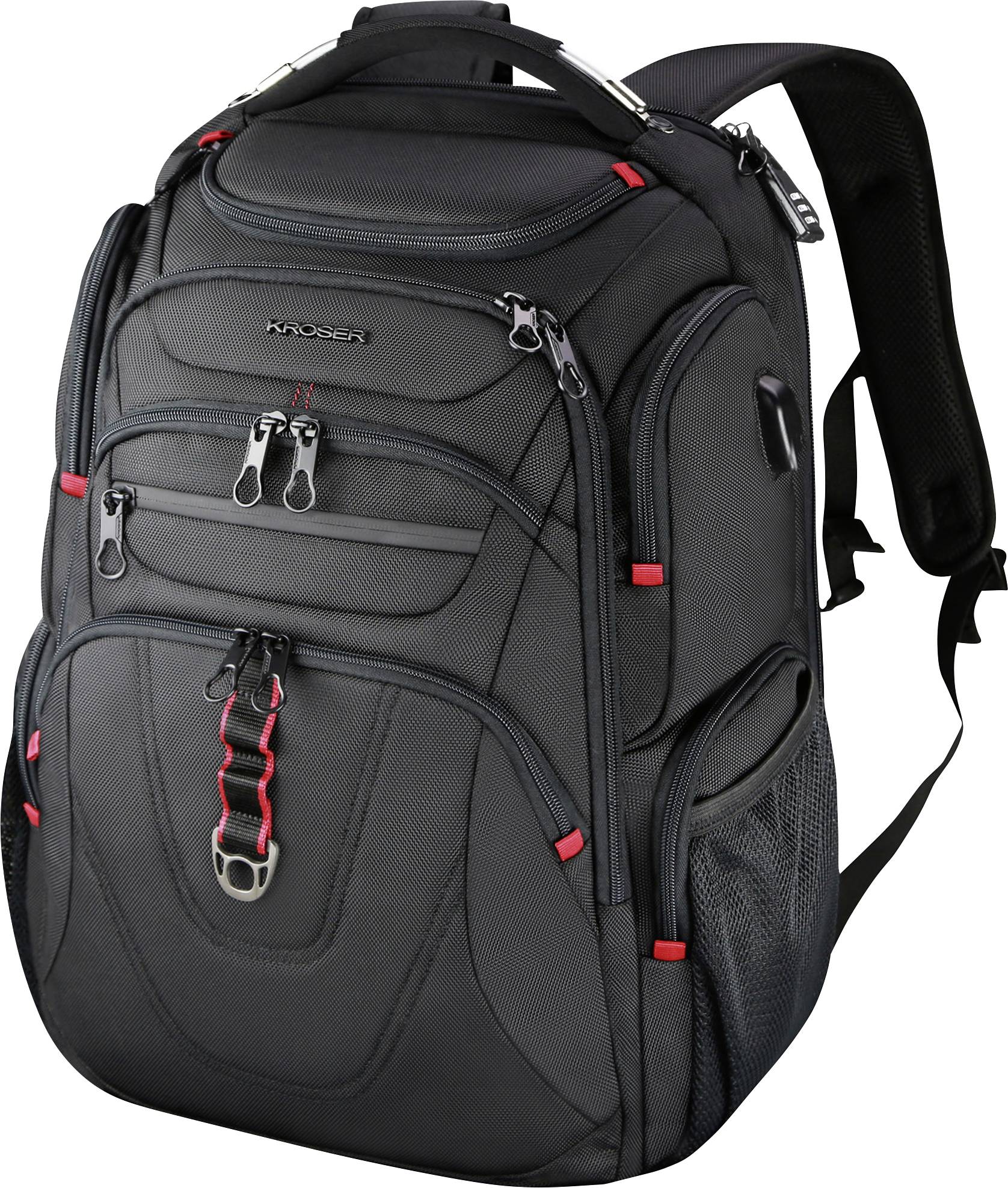 KROSER Notebook Rucksack Passend für maximal: 43,9cm (17,3") Schwarz