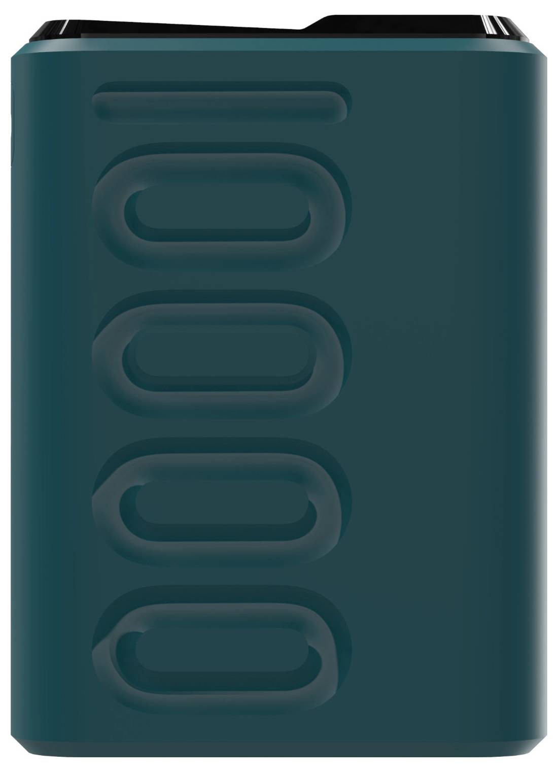 Eine türkisfarbene tragbare Powerbank mit einer auf der Seite markierten Kapazität von 10000mAh, die für das Aufladen mobiler Geräte entwickelt wurde.