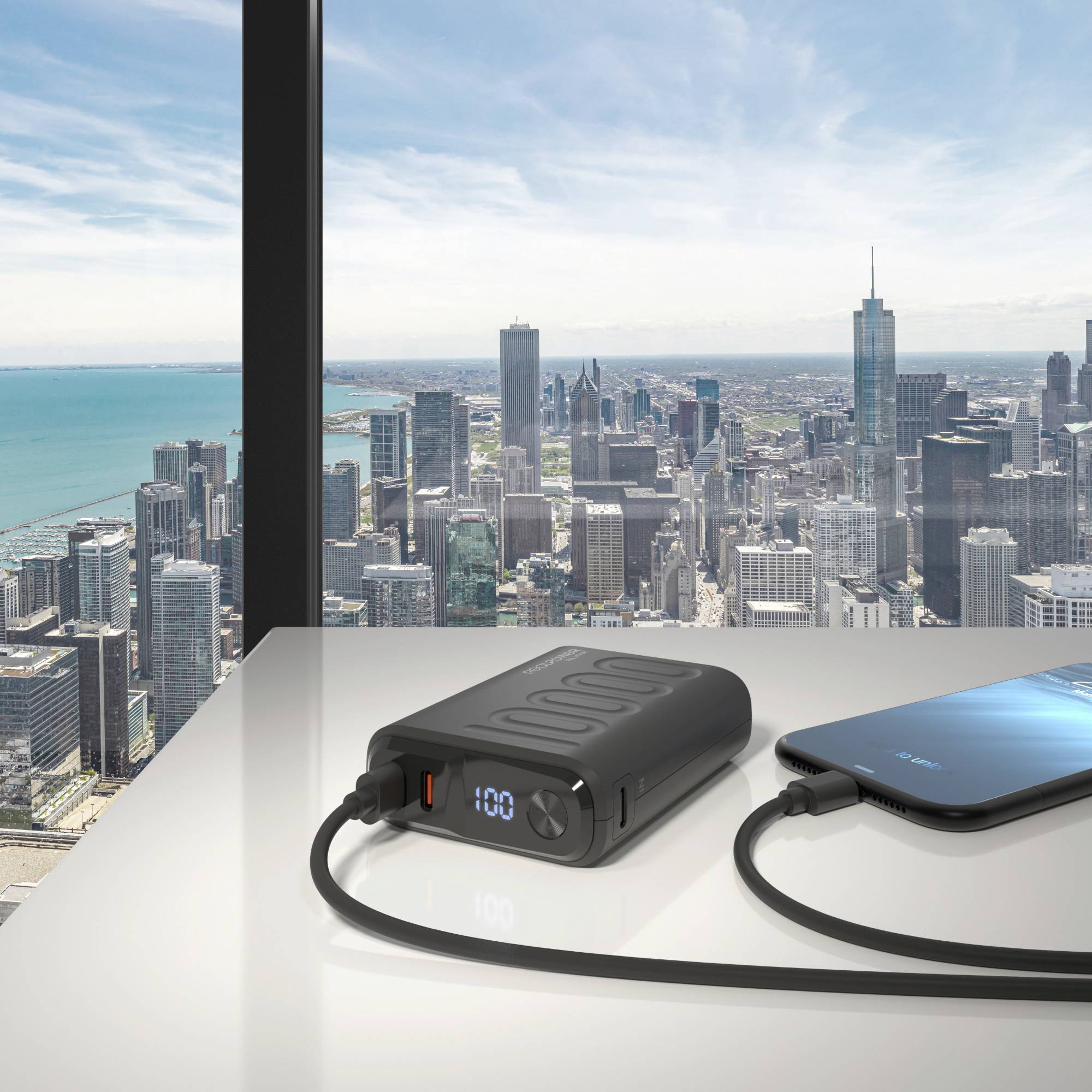 RealPower PB-10000 C Powerbank 10.000 mAh USB PD Schwarz