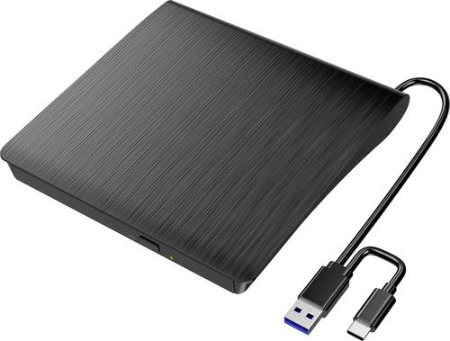Xlyne DVD-Brenner Extern USB-A, USB-C®, USB-A (USB 2.0) Schwarz