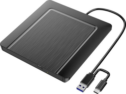 Xlyne DVD-Brenner Extern USB-A, USB-C®, USB-A (USB 2.0) Schwarz