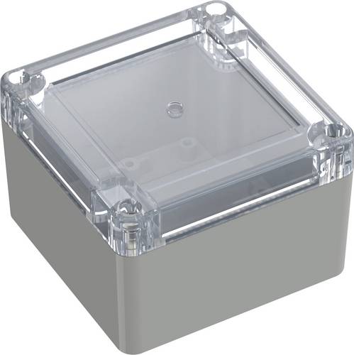 TRU COMPONENTS 6U07090906139 TC-13865076 Industrie-Gehäuse 90 x 90 x 60 Polycarbonat Lichtgrau, Tra