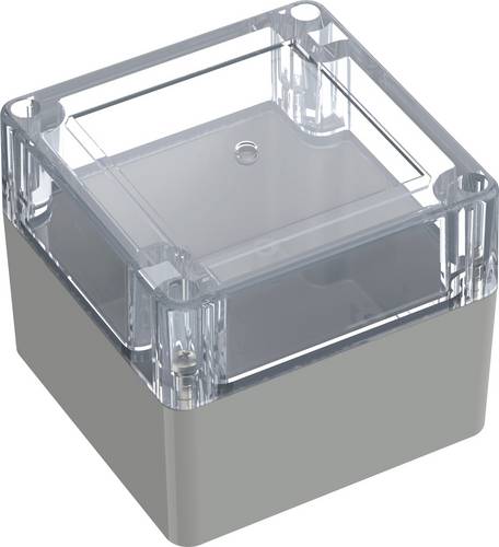 TRU COMPONENTS 6U07090908139 TC-13865092 Industrie-Gehäuse 90 x 90 x 75 Polycarbonat Lichtgrau, Tra