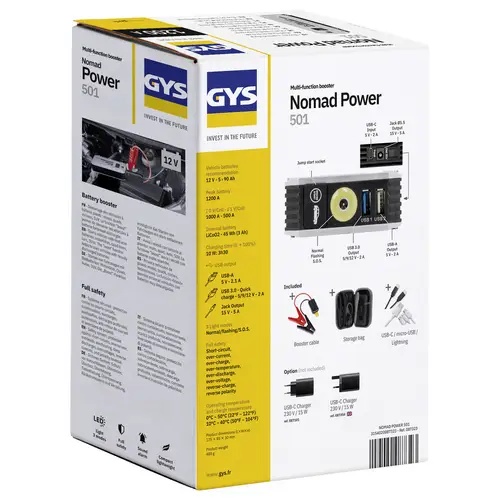 GYS LITHIUM-BOOSTER NOMAD POWER 501 087323 Schnellstartsystem GYS LITHIUM-BOOSTER NOMAD POWER 501 087323 Schnellstartsystem