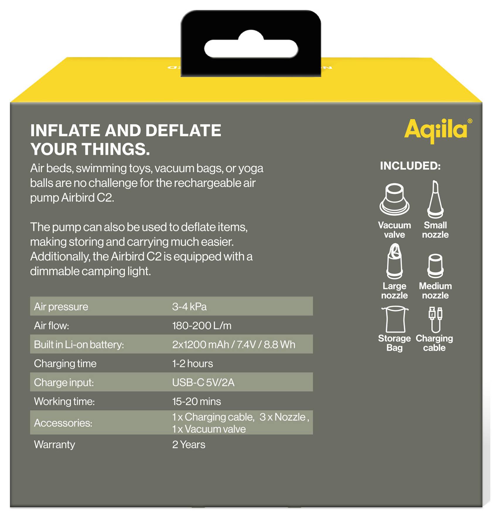 Aqiila AQAPC2BK468 Akku-Kompressor 8414808090