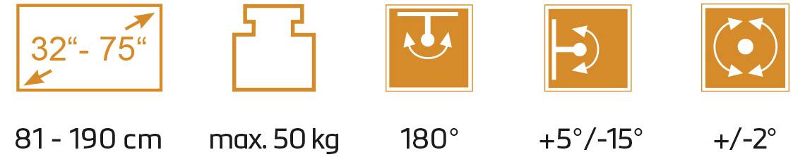 My Wall TV-Wandhalterung 81,3 cm (32") - 190,5 cm (75") Schwenkbar