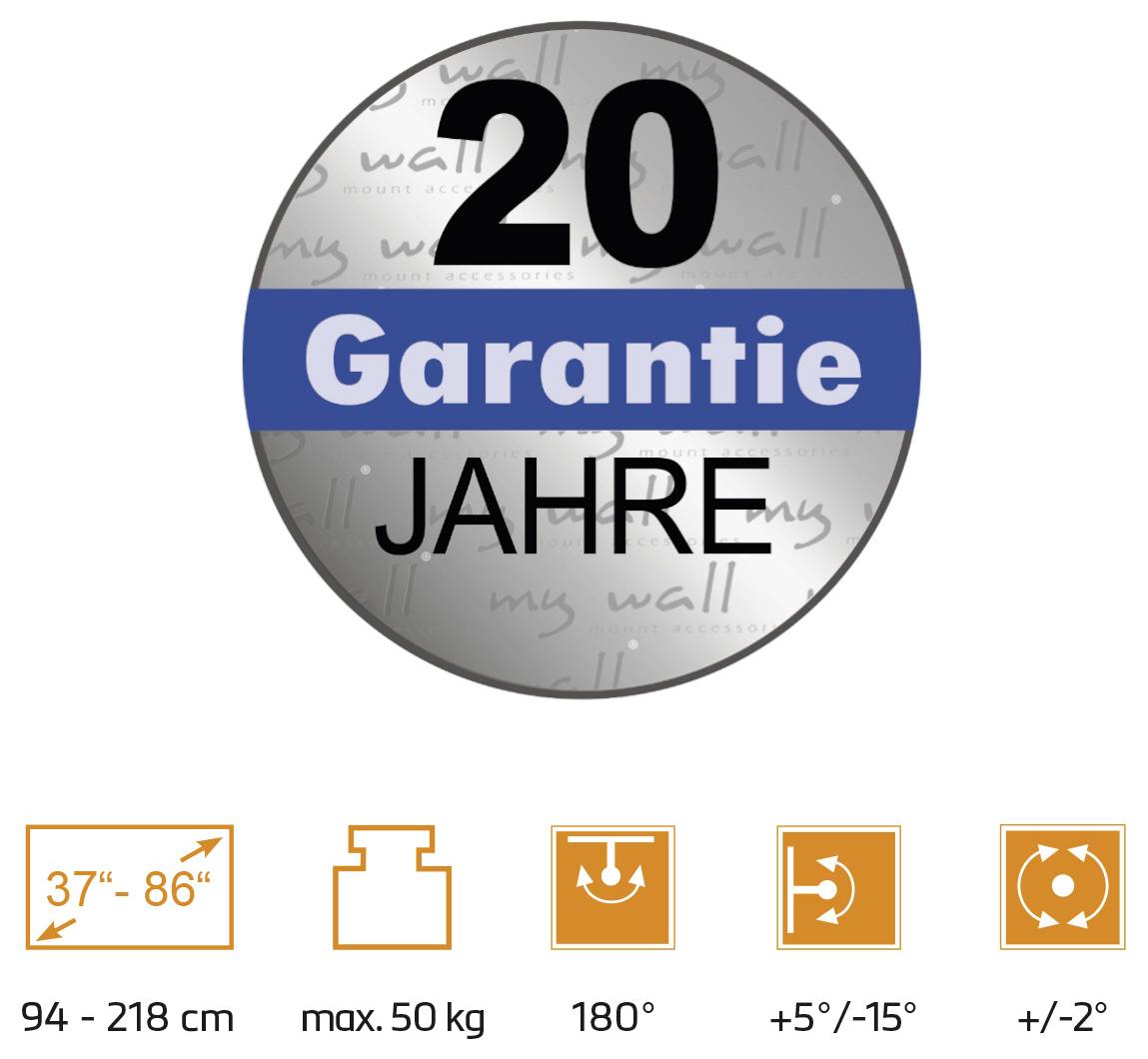 My Wall TV-Wandhalterung 94,0cm (37") - 218,4cm (86”) Schwenkbar