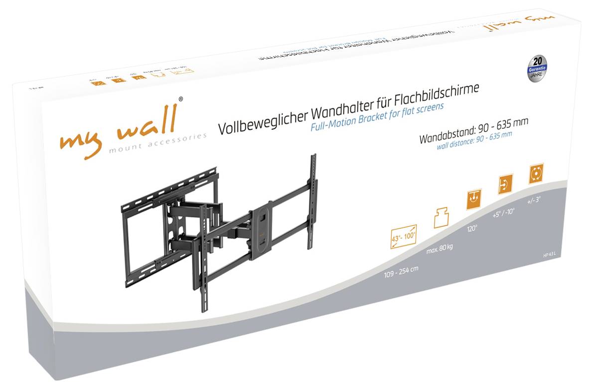 My Wall TV-Wandhalterung 109,2cm (43") - 254,0cm (100") Schwenkbar