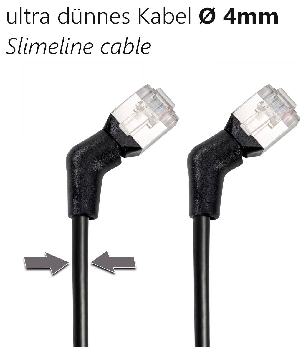 Maxtrack TI53-2L RJ45 Netzwerkkabel, Patchkabel 10 Gbit/s, CAT 6a U/FTP 2m Schwarz Steckkontakte 360° drehbar 1St.