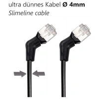Maxtrack TI53-3L RJ45 Netzwerkkabel, Patchkabel 10 Gbit/s, CAT 6a U/FTP 3m Schwarz Steckkontakte 360° drehbar 1St. Maxtrack TI53-3L RJ45 Netzwerkkabel, Patchkabel 10 Gbit/s, CAT 6a U/FTP 3m Schwarz Steckkontakte 360° drehbar 1St.