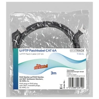 Maxtrack TI53-3L RJ45 Netzwerkkabel, Patchkabel 10 Gbit/s, CAT 6a U/FTP 3m Schwarz Steckkontakte 360° drehbar 1St. Maxtrack TI53-3L RJ45 Netzwerkkabel, Patchkabel 10 Gbit/s, CAT 6a U/FTP 3m Schwarz Steckkontakte 360° drehbar 1St.