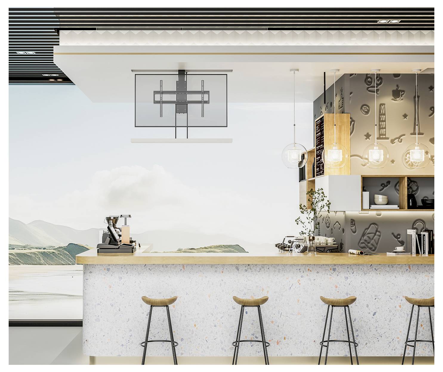 My Wall TV-Wandhalterung 94,0cm (37") - 165,1cm (65") App-Steuerung, elektrisch motorisiert