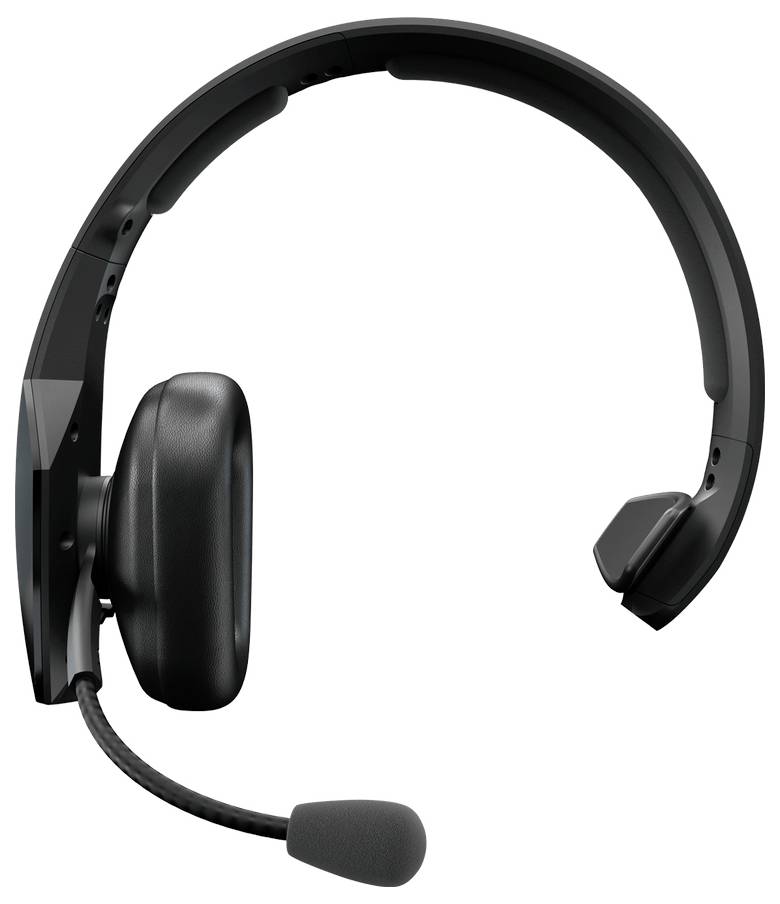 Ein schwarzer drahtloser Gaming-Headset mit einem verstellbaren Mikrofon auf der linken Seite, entwickelt für Komfort mit Polsterung auf dem Ohrmuschel und Kopfbügel.