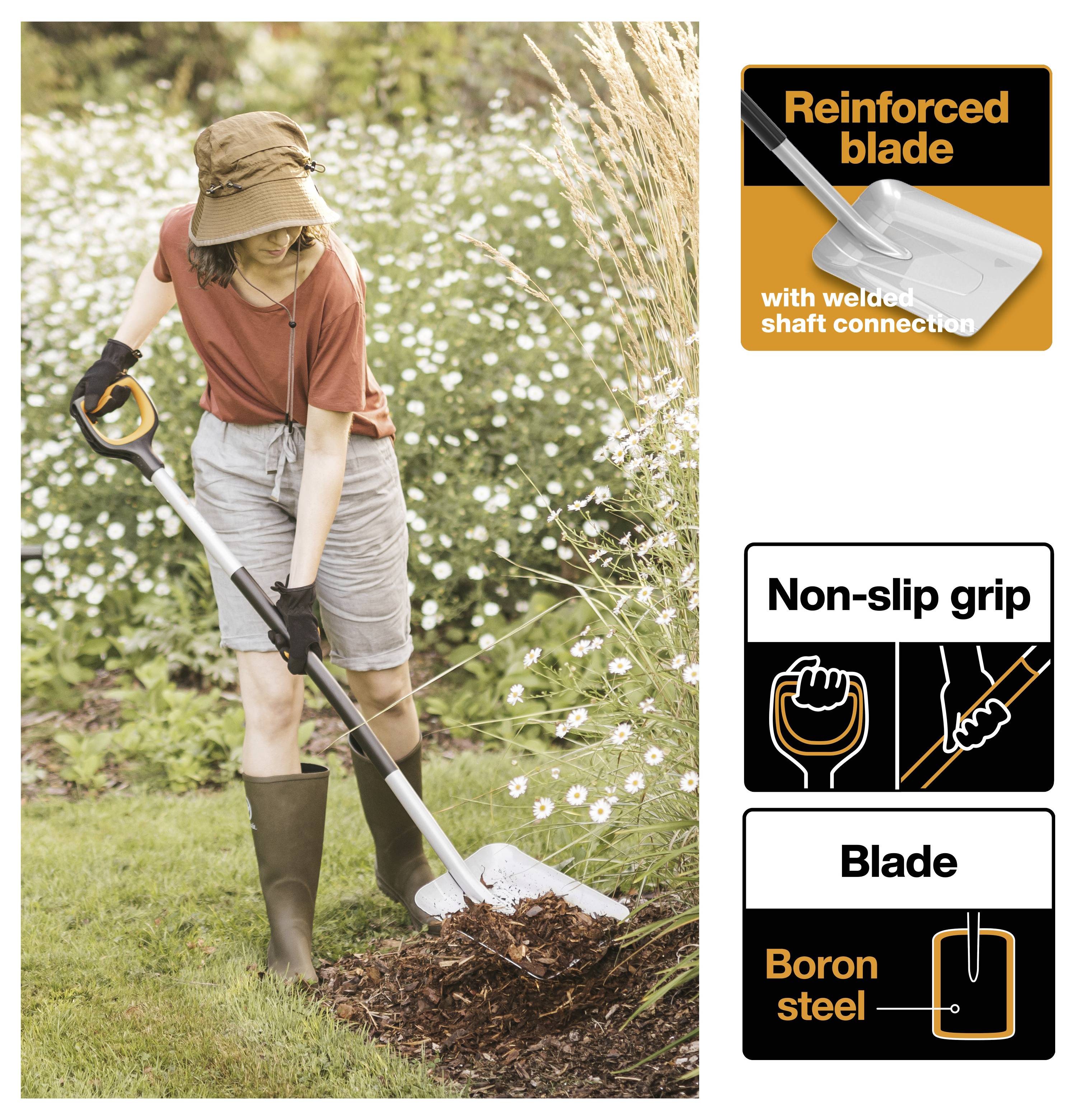 Fiskars 1066731 Schaufel Arbeitsbreite 223mm Softgriff