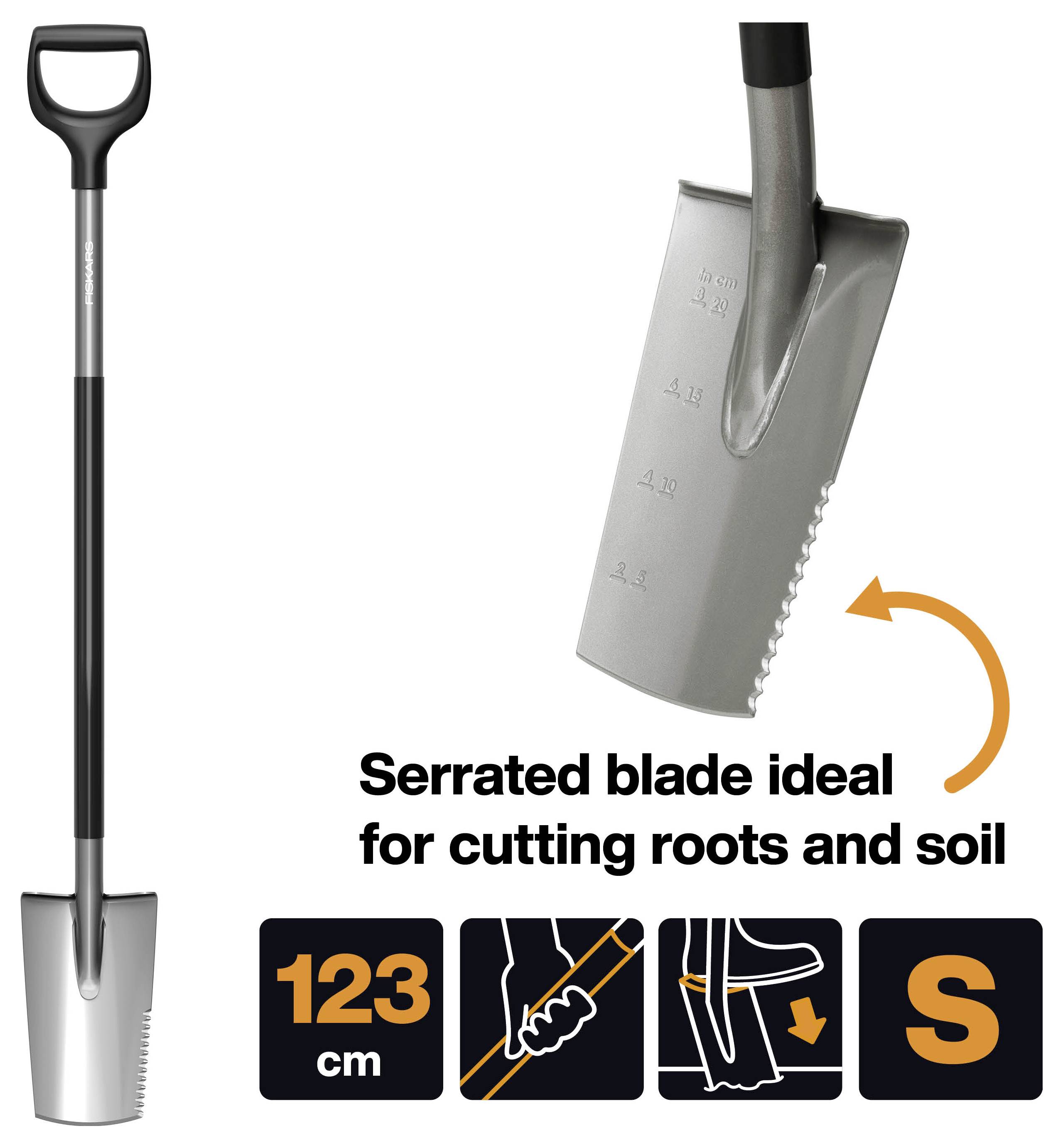 Fiskars 1066714 Spaten Arbeitsbreite 18cm D-Griff