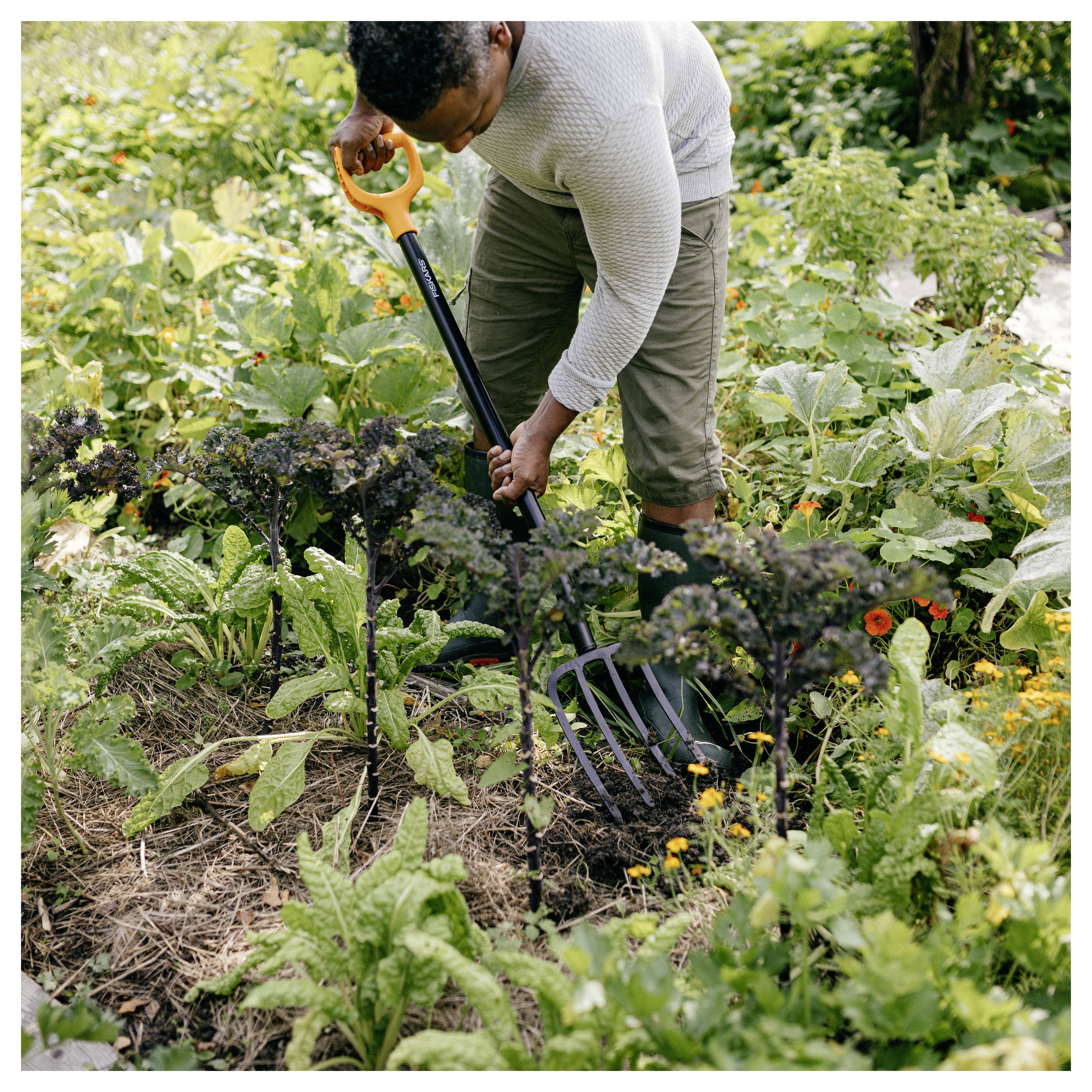 Fiskars 1070673 Spatengabel D-Griff