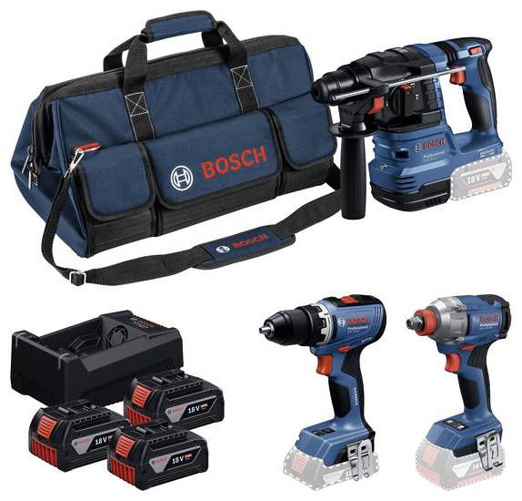 Bosch Professional GSR + GDX + GBH + 3x5.0Ah + GAL 12V/18V-80 0615A50093 Werkzeugset