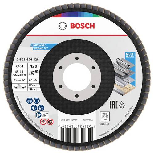 Bosch Accessories 2608626128 Fächerschleifscheibe Durchmesser 115 mm Körnung (num)=120 1 St.