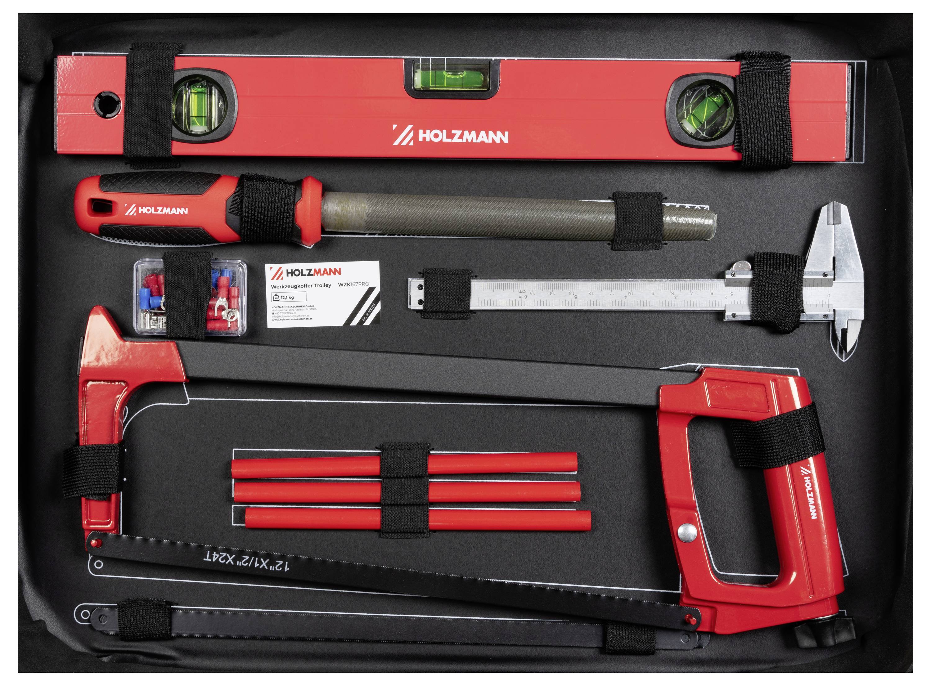 Holzmann Maschinen WZK167PRO WZK167PRO Handwerker Werkzeugkoffer bestückt