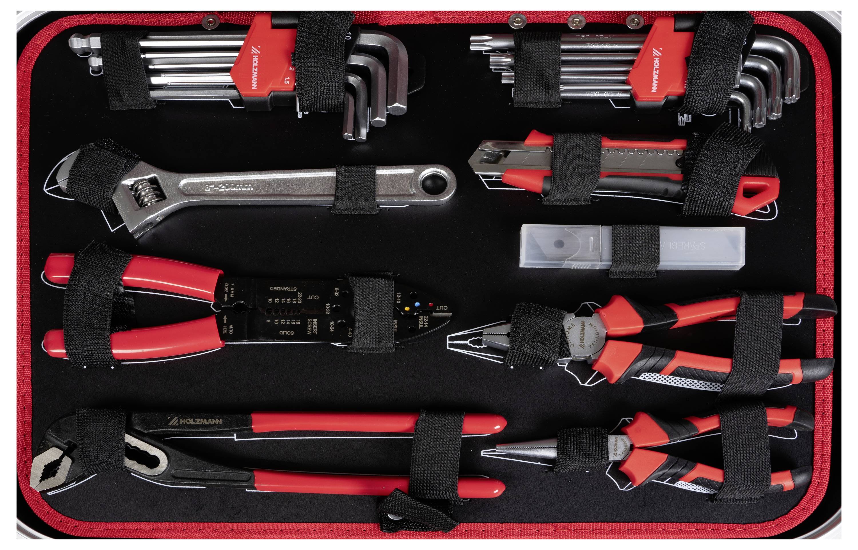 Holzmann Maschinen WZK167PRO WZK167PRO Handwerker Werkzeugkoffer bestückt