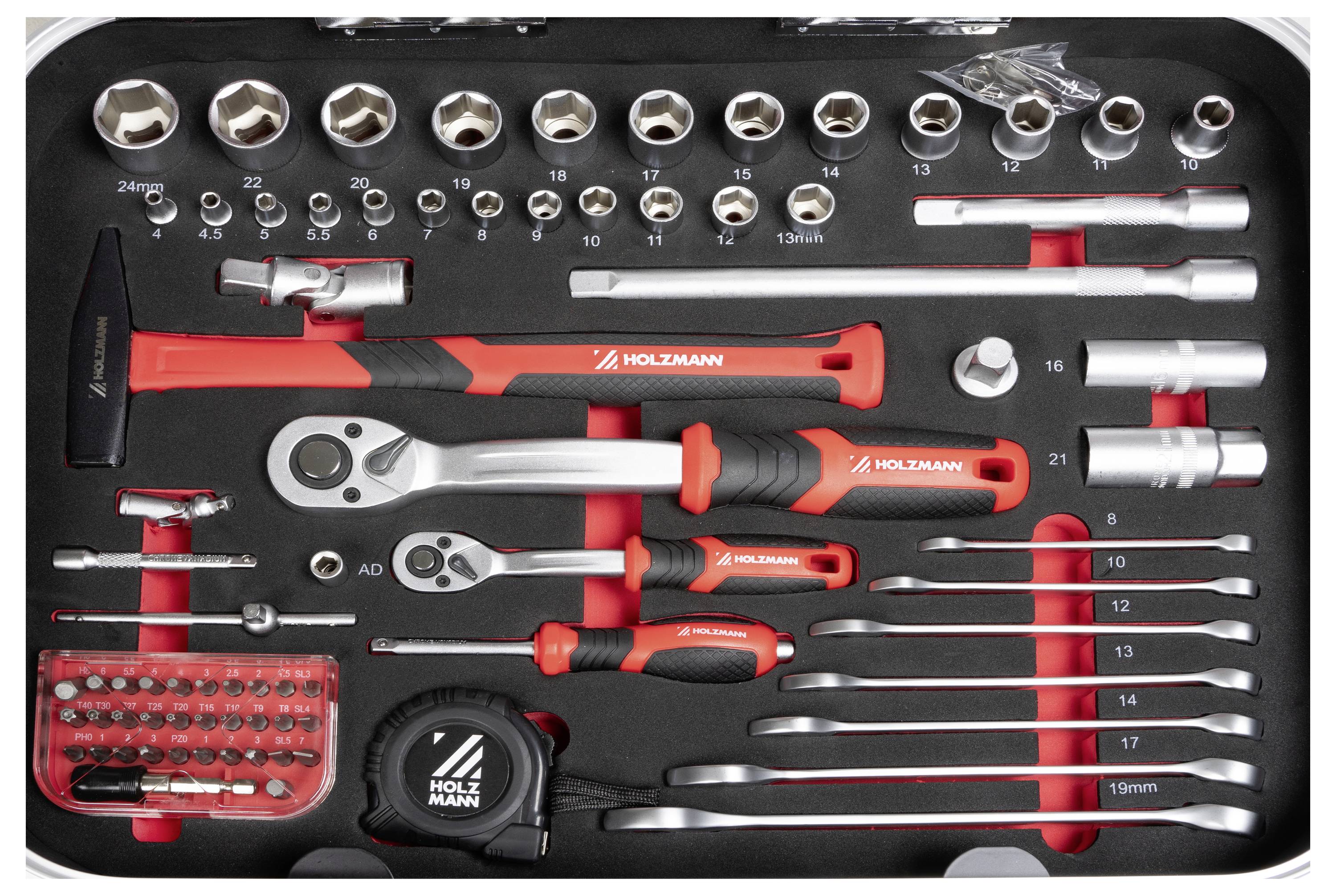 Holzmann Maschinen WZK167PRO WZK167PRO Handwerker Werkzeugkoffer bestückt