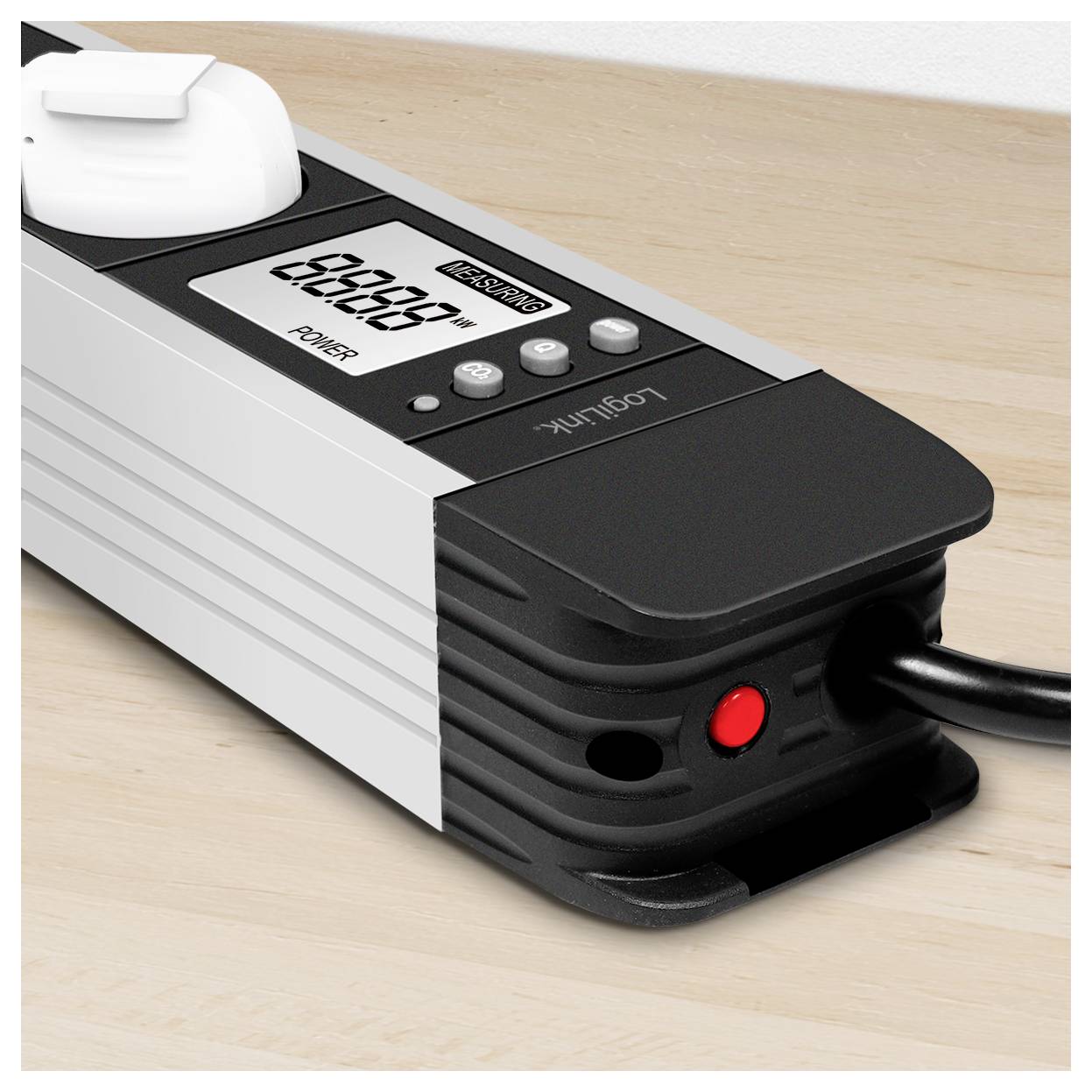 LogiLink LPS286 Energiesparsteckdose Schwarz, Silber Schutzkontakt 1St.