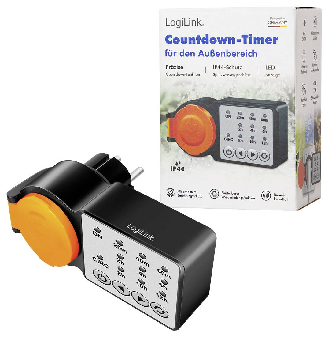 LogiLink ET0015 Countdown Timer digital IP44 Countdown-Funktion