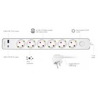 LogiLink LPS288U Steckdosenleiste mit Schalter Weiß Schutzkontakt 1St. LogiLink LPS288U Steckdosenleiste mit Schalter Weiß Schutzkontakt 1St.