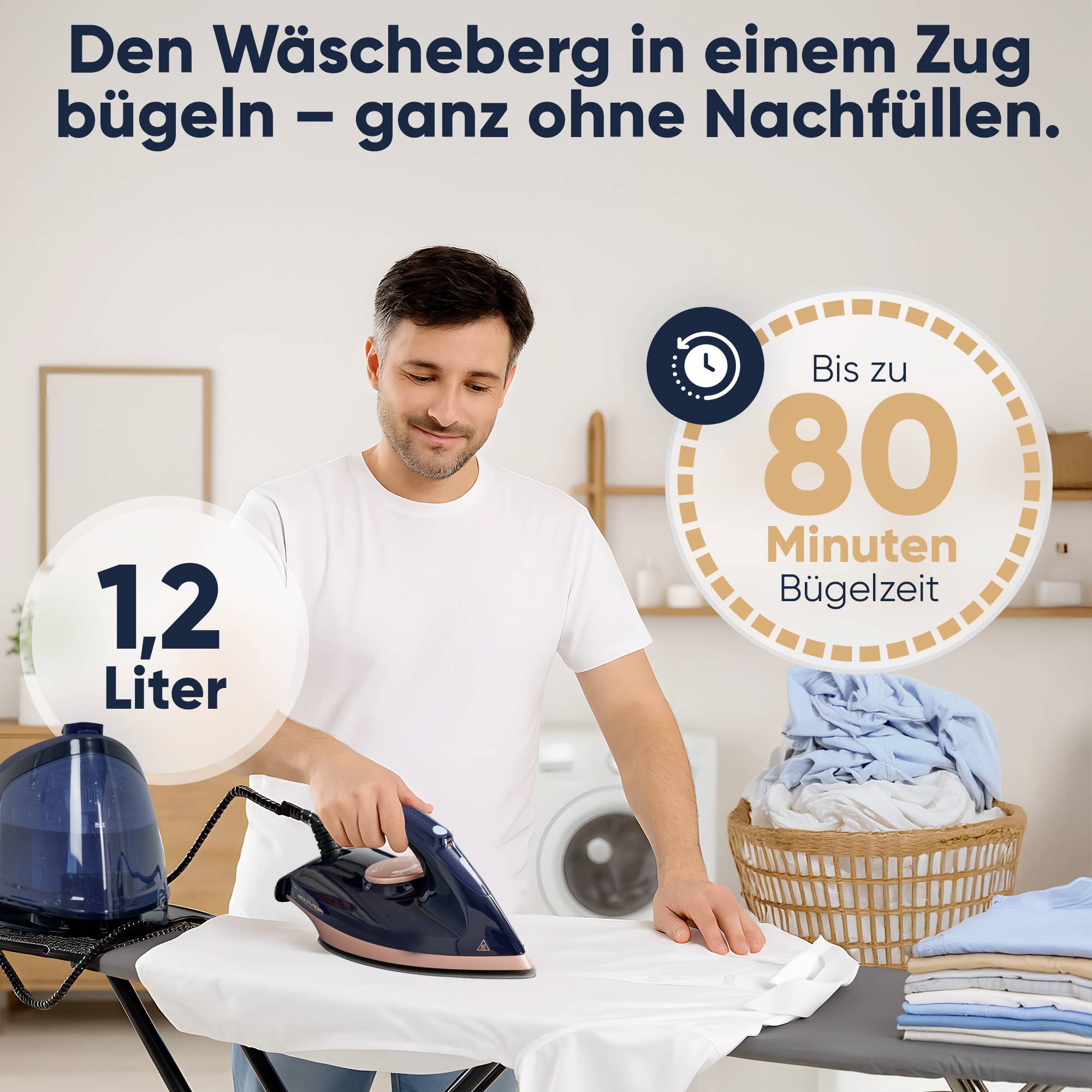 Profi-Care PC-DBS 3127 331270 Dampfbügelstation 2400W Blau, Rose