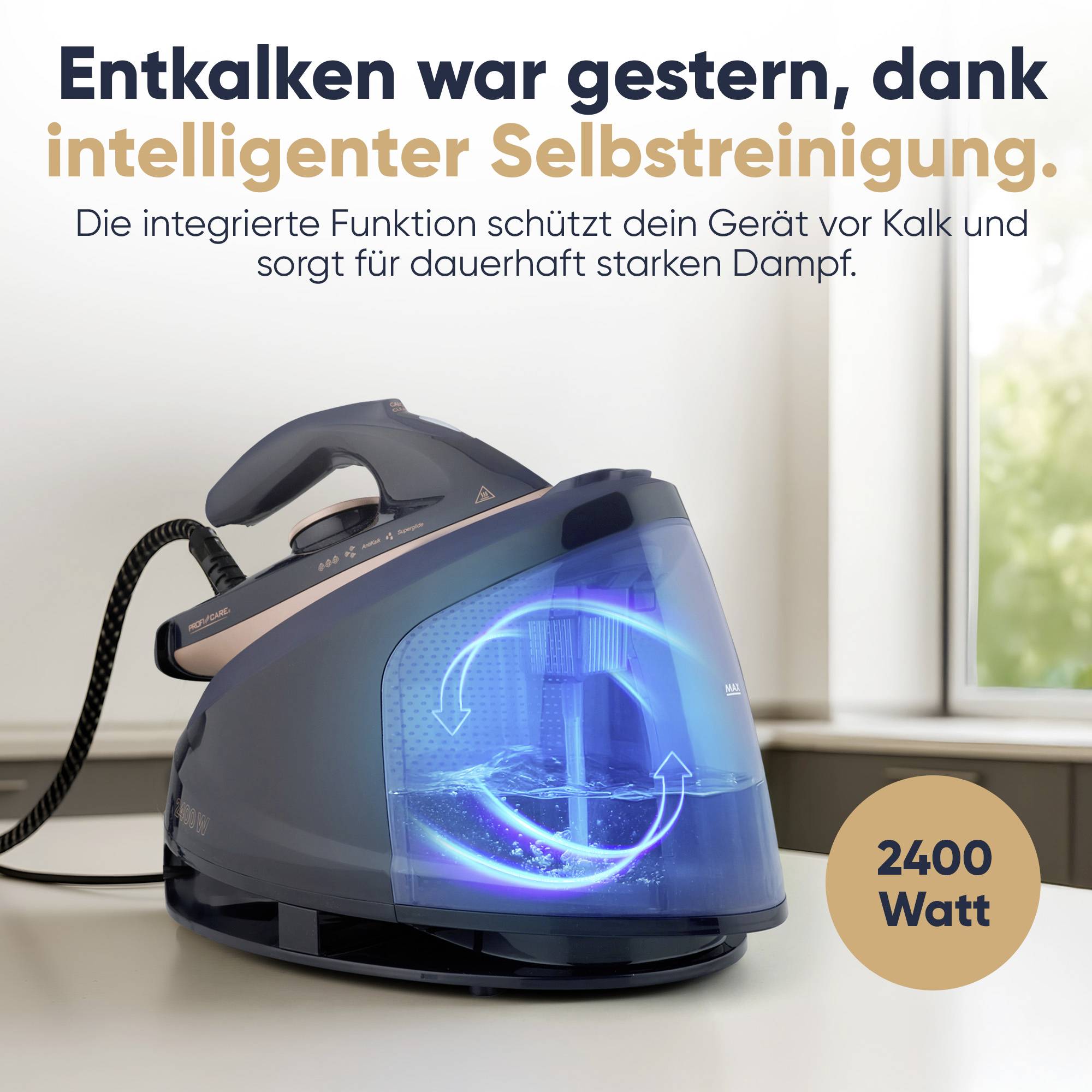 Profi-Care PC-DBS 3127 331270 Dampfbügelstation 2400W Blau, Rose