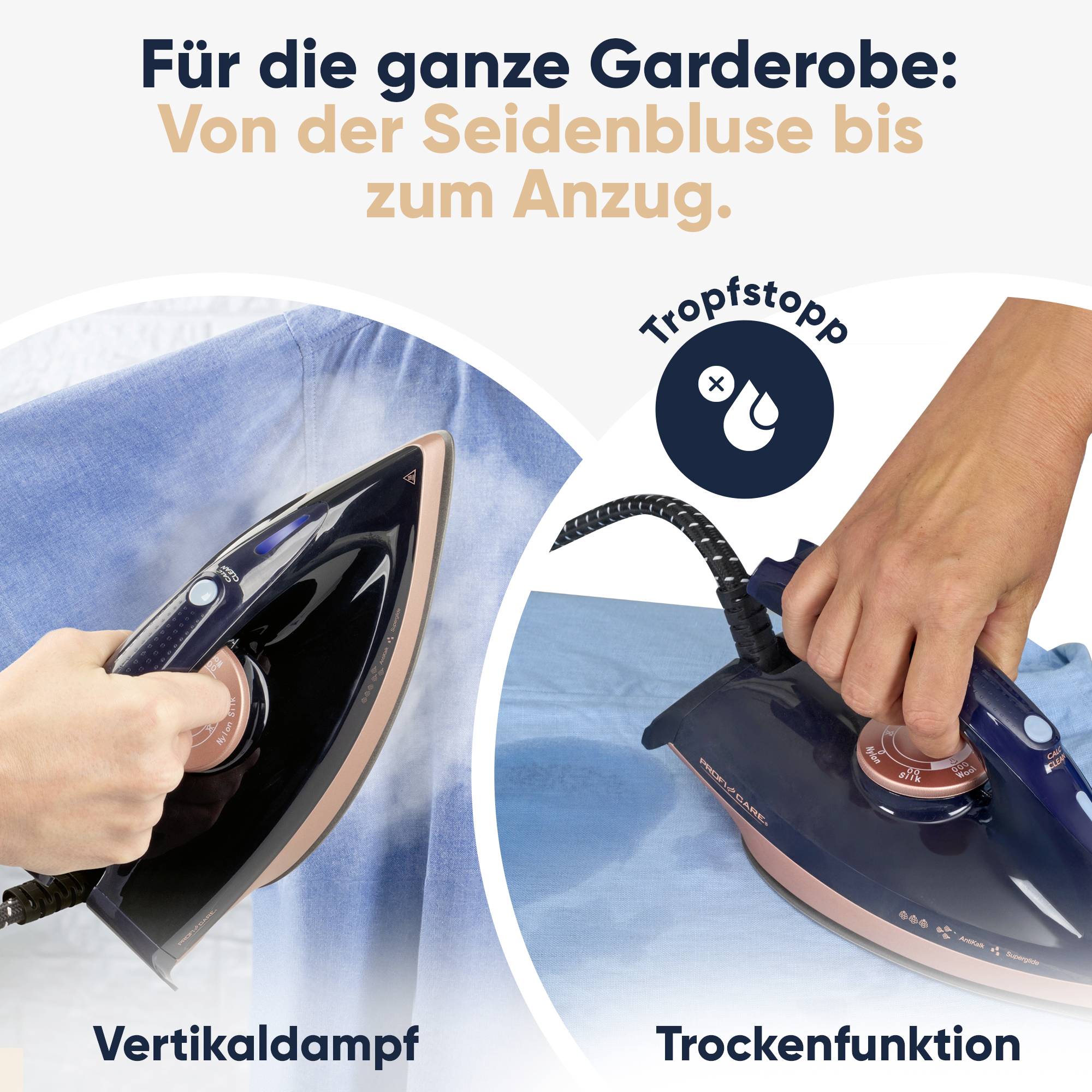 Profi-Care PC-DBS 3127 331270 Dampfbügelstation 2400W Blau, Rose