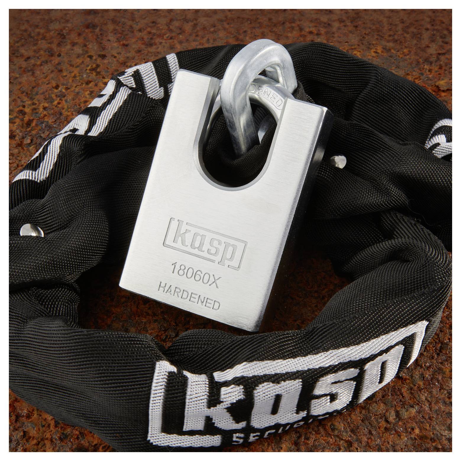 Kasp Kettenschloss Schwarz/Weiß