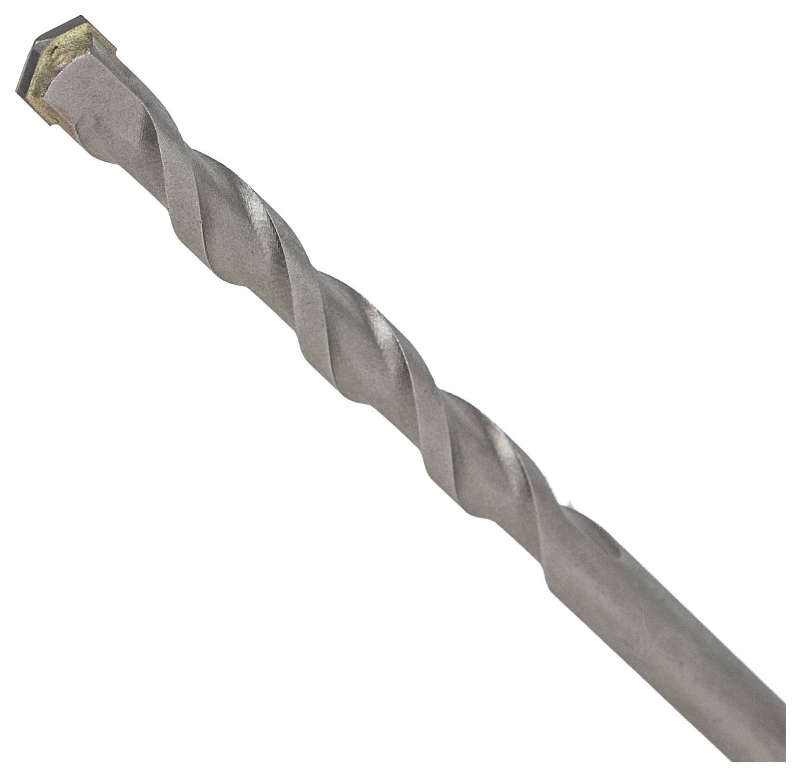 Nahaufnahme eines Metallbohrers mit einer Spiralenschliff, der eine scharfe, spitze Spitze zeigt, der zum Bohren von Löchern in verschiedenen Materialien verwendet wird.