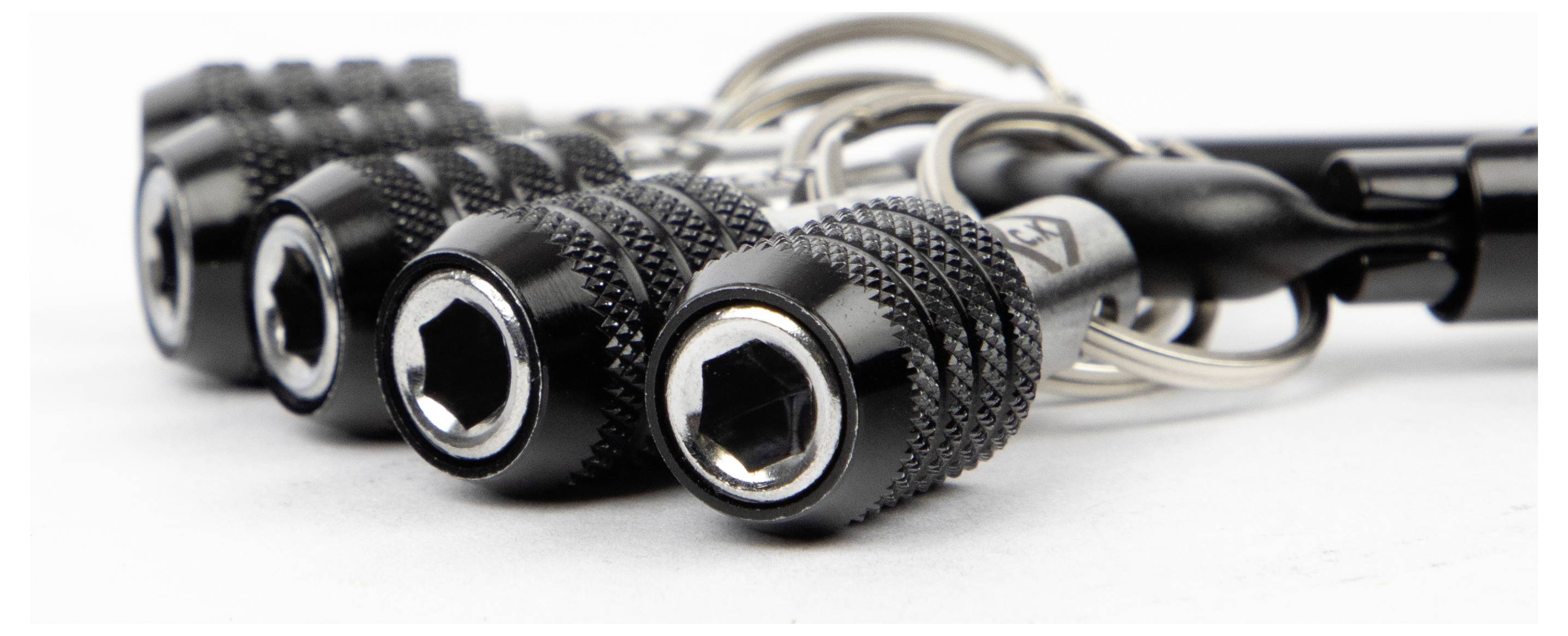 C.K T4575 5 x Vorteck 1/4" Bithalter mit Schnellverschluss am Karabiner