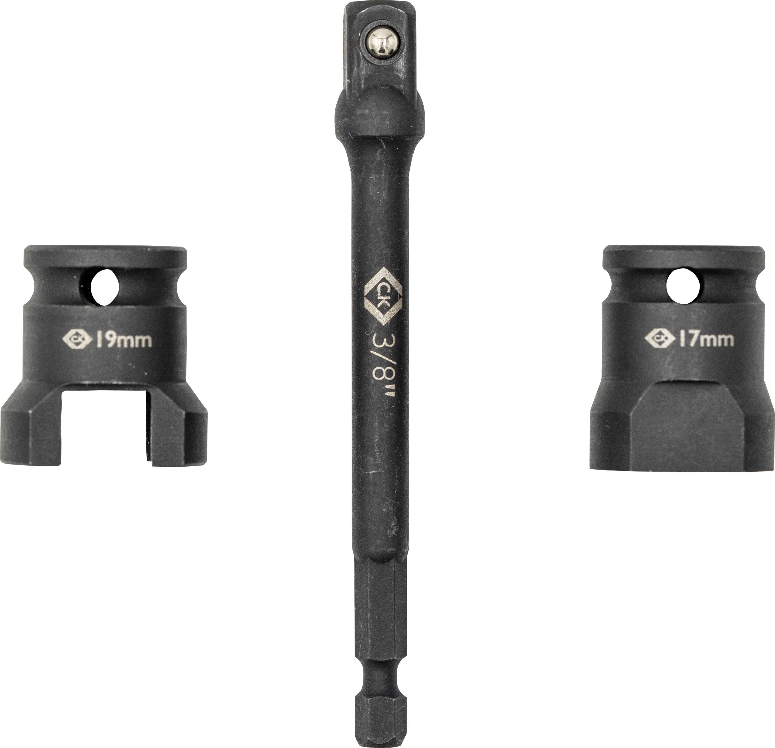 Ein Adapter-Set für Steckschlüssel verfügt über eine 3-Zoll-Verlängerung mit der Beschriftung '3