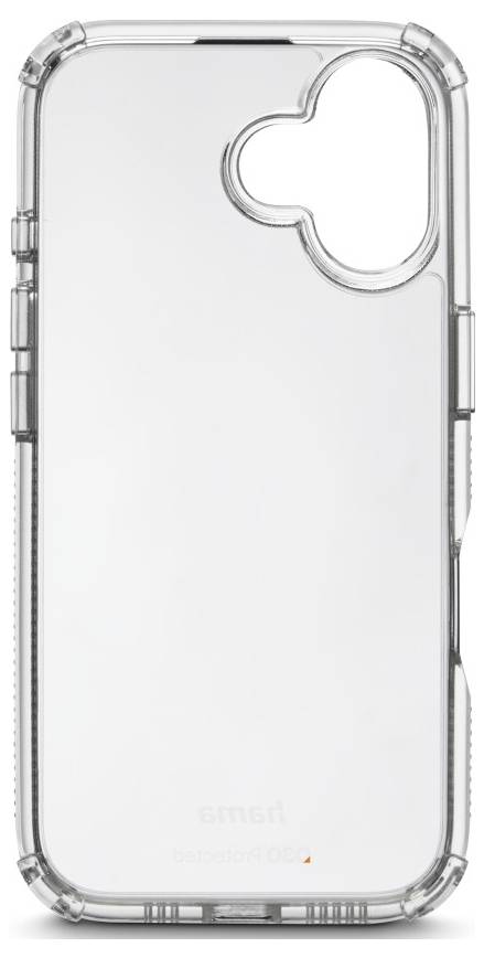 Transparente Smartphone-Hülle mit herzchenförmiger Kameraausparung, die Schutz mit verstärkten Ecken bietet.