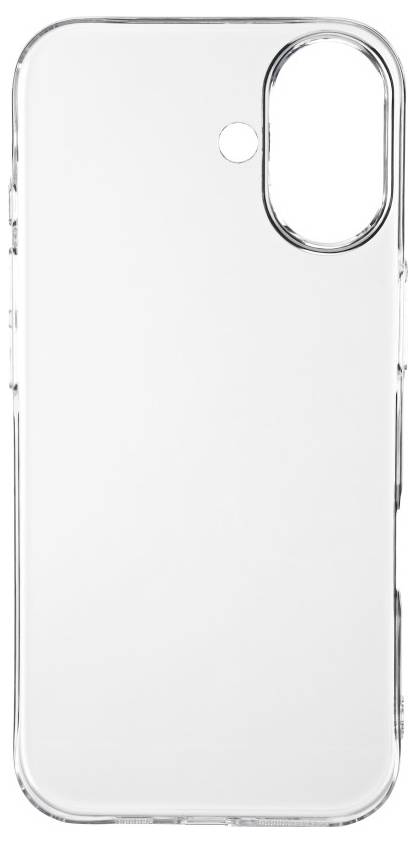 Transparente Handyhülle mit Aussparungen für Kamera und Tasten.