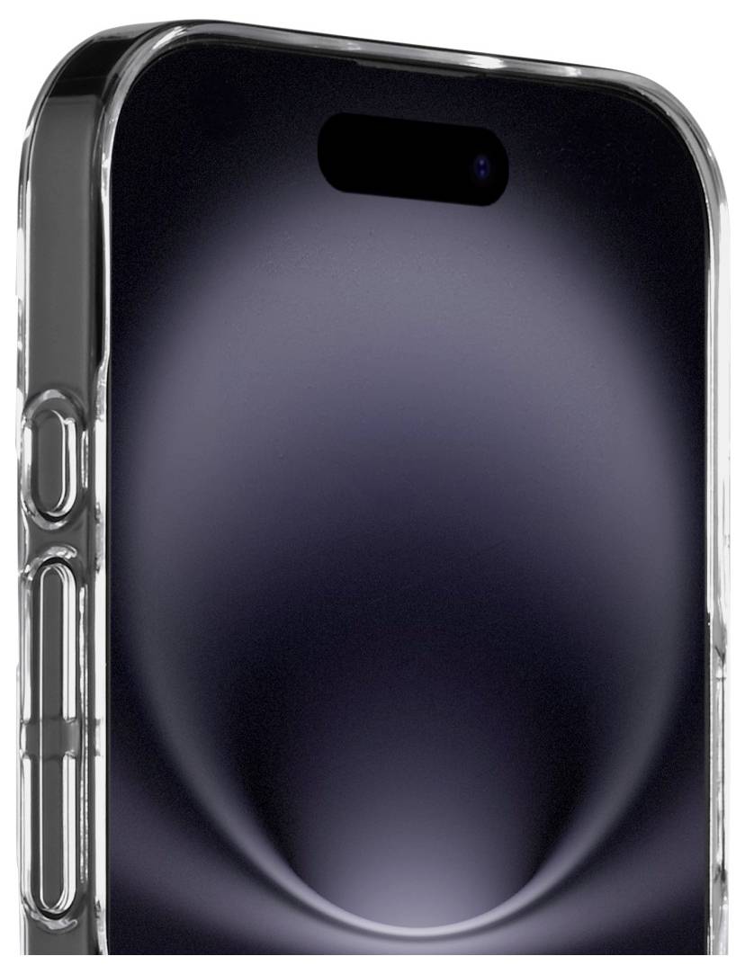 Ein Smartphone mit einer schlanken, dunklen Oberfläche ist zu sehen, wobei die Seitenknöpfe und die Kamera auf der Rückseite hervorgehoben werden.