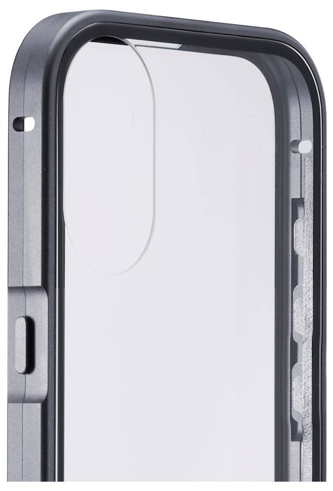 „Eine Nahaufnahme einer Schutzhandyhülle mit Aussparung für die Kamera und Tastenkappen, die ihre Ecken- und Seitenmerkmale zeigt.