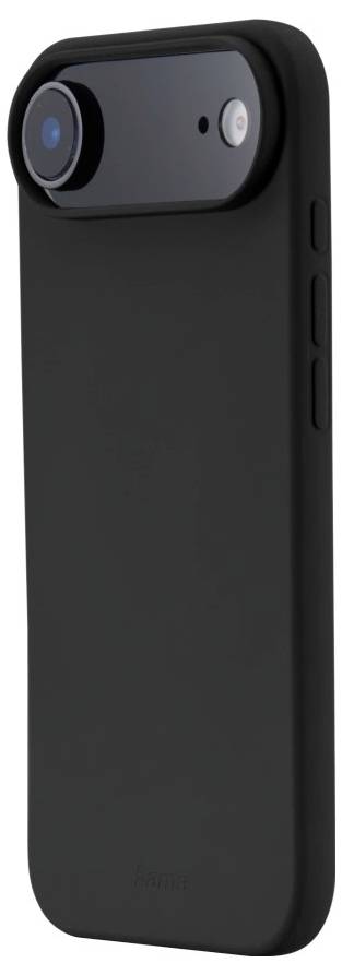 Ein schwarzes, schlankes Telefon- oder Kameragehäuse mit einer Objektivanbringung oben. Das Gehäuse verfügt über seitliche Aussparungen für Tasten.